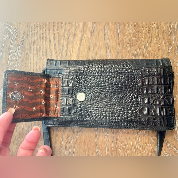 Brighton Black Croc-Embossed Shoulder Bag - Picture 9 of 11